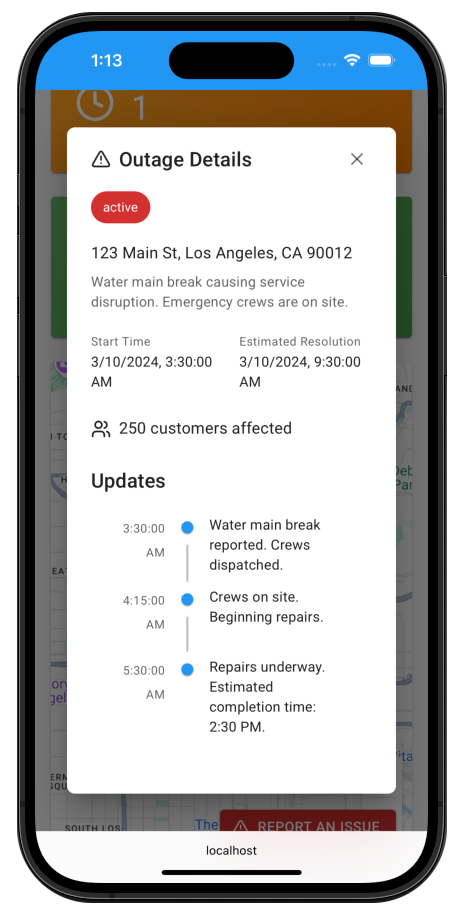 AquaCo outage details